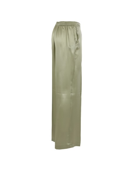 Pantalone Momonì Blocos in Satin di Seta Acquamarina